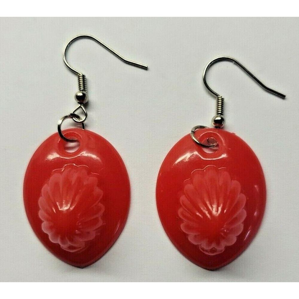 Vintage Cracker Jack Gumball Prize Charm Red Fireman Fire Hat Premium Earrings